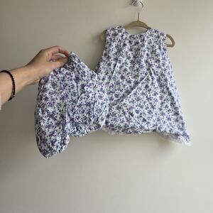 VTG Handmade 18 To 24 Month Toddler Floral Dress Matching Bloomers Lace